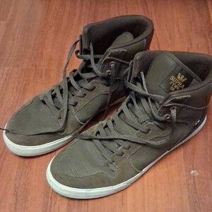 Supra Vaider Men's High-Top Sneakers Brown/Gold Size 13